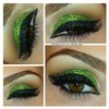 Green Glitter Makeup LOok