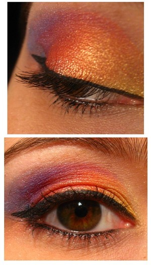 Summer sunset ! One of my first looks ! All the colors from the Coastal Scents 88 ultra shimmer palette ;)