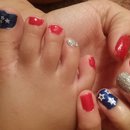 Mine and my daughter's 4th of July nails
