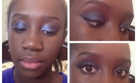 Shimmery, Navy Smokey Eyes Makeup Tutorial !