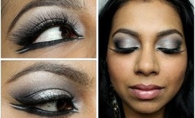 Exotic Silver & Blue Arabic Makeup