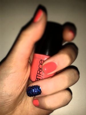 Meet Me At Coral Island nailpolish from Catrice with blue glitters xo