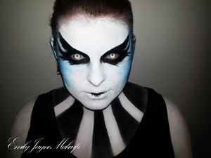 Fantasy make-up using airbrush make-up, details done with Ben  Nye Magicake Aqua Paint.