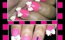 Cute bow nail art tutoria in collaboration with newfrog.com...