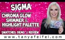 Sigma Chroma Glow Shimmer & Highlight Palette | Swatches, Demo, & Review | Tanya Feifel-Rhodes