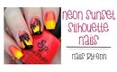 Neon Sunset Silhouette Nails | NailsByErin