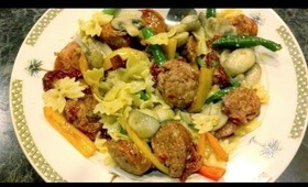 Italian Sausage Sun Dry tomato Bow tie pasta