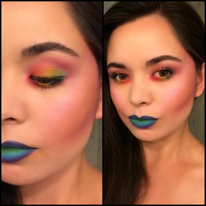 One idea I was playing with to wear to San Francisco Pride this weekend! So excited!

Eyes and contour are BH Cosmetics 120 Palette 1st Edition.

Lips: Green & Purple are Chromagraphic pencils from MAC and the blue is the pencil Pool Boy by OCC.

I've made a photo tutorial for my lips on my Instructables account, here: 
http://www.instructables.com/id/Tricolor-Ombré-Lips/