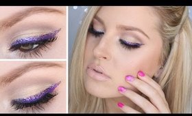 Chit Chat GRWM ♡ Purple Glitter Liner & Super Nude Lips!