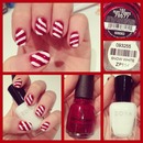 Candy Cane Holiday Nails