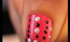 Easy Nail Tutorial Pink and Chocolate Polka Dots