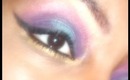 Bold Spring purple/greenish blue with a hint of pink/gold makeup tutorial