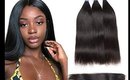 Straight Remy Human Hair Bundles with Closure