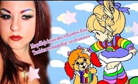 Rainbow Brite inspired makeup plus bonus makeup/Maquillaje Arcoiris