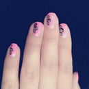 pink nail art