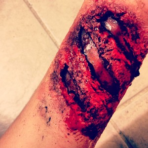 Special effects arm laceration