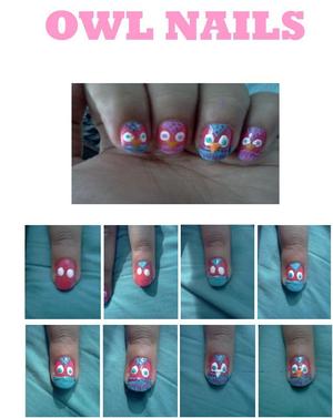 a fun and cute tutorial showing how to do some colorful owl nails!!