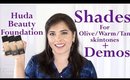 HudaBeauty FauxFilter Foundation Shades For Warm/Olive/Tan Skintones + Demo
