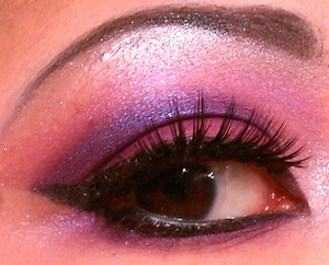 I based this look on Jessica Rabbit - Dramatic Purple Cut Crease Eyes and Bright Red Lips.