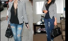 Striped Blazer (Kim Kardashian Inspired Outfit)