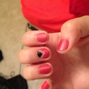 Matte red with black triangle