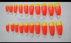 GNbL- Candy Corn Stiletto Nails