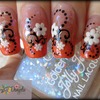 Orange french manicure & spring flowers