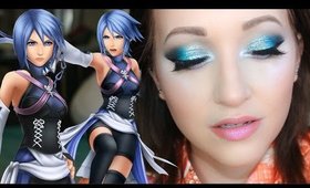 KINGDOM HEARTS Aqua Inspired Glitter Makeup Tutorial