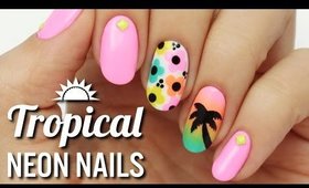 Tropical Neon Nail Art