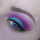 Turquoise, green and purples