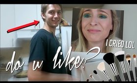 I DO MY MAKEUP HORRIBLY TO SEE HOW MY BOYFRIEND REACTS PRANK (I CRIED)