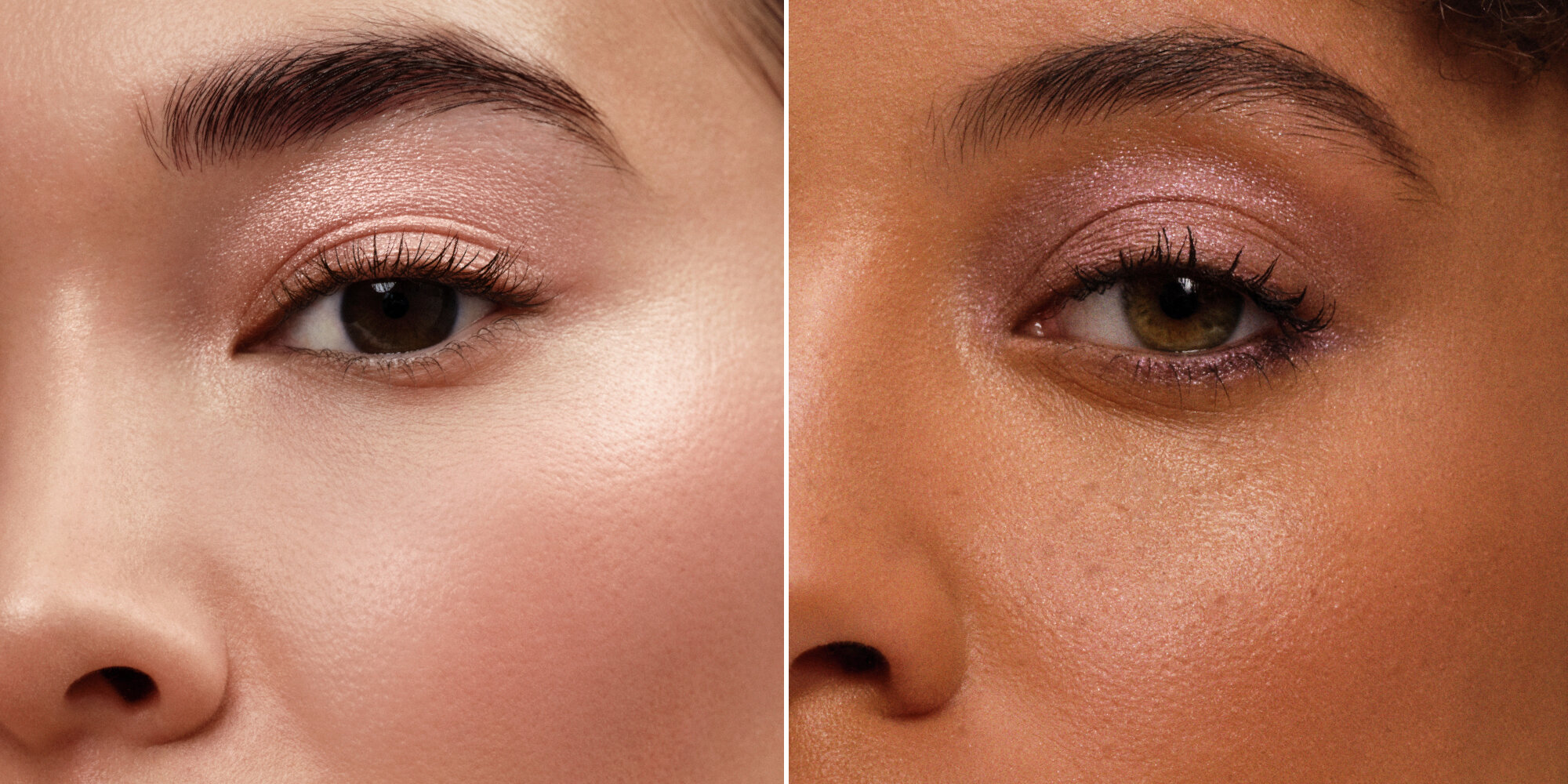 Chantecaille models wearing the Cheek Light in Champagne