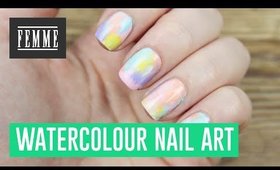 Tutorial Watercolour Nail Art - FEMME