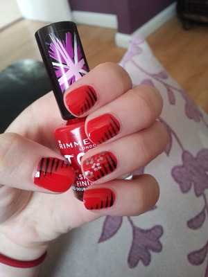 Red design with some stripes and flowers :)