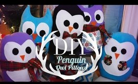 DIY SUPER CUTE Penguin & Owl Pillows | Easy Gift Ideas | ANNEORSHINE