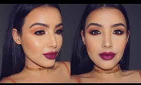 Fall Bold Lip Makeup Tutorial | Rose Gold & Cranberry
