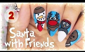 2. Santa with Friends nail art | Advent Calendar 2016