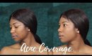 Acne Full Coverage Foundation Routine | No Color Correcting | WOC