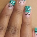 Real nails with swirls