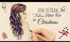 Drawing Tutorial ❤ How to draw and color Festive Hair for Christmas | #DebbyMas ♡