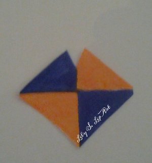 blue and orange criss-cross design 