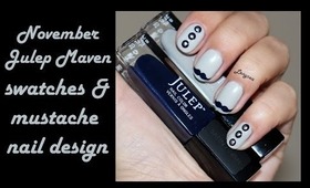 November Julep Maven Box Swatches + Movember Moustache Nails