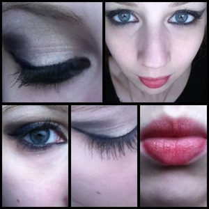 This is a black winged eye look I tried with my go to red lips💋