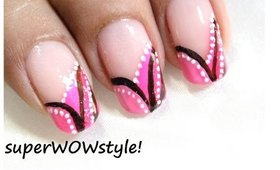 French Manicure Nail Art - Easy Nail designs in French Tip (Abstract Nail Drawing)