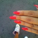 my hot red nails