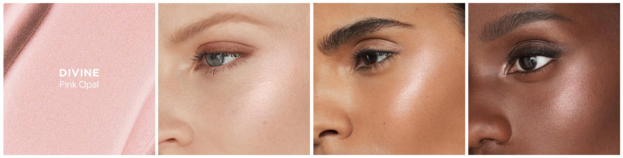 Hourglass Unreal Liquid Highlighter in shade Divine on models