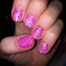 pink sparkle nails
