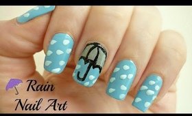 Rain Nail Art! [Umbrella, Raindrops]