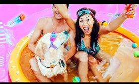 Throwing My Dog A Pool Party! | MyLifeAsEva
