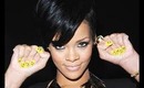 ♥ Rihanna Smiley Face Nail Tutorial - Inspired ♥ ( • ◡ • )